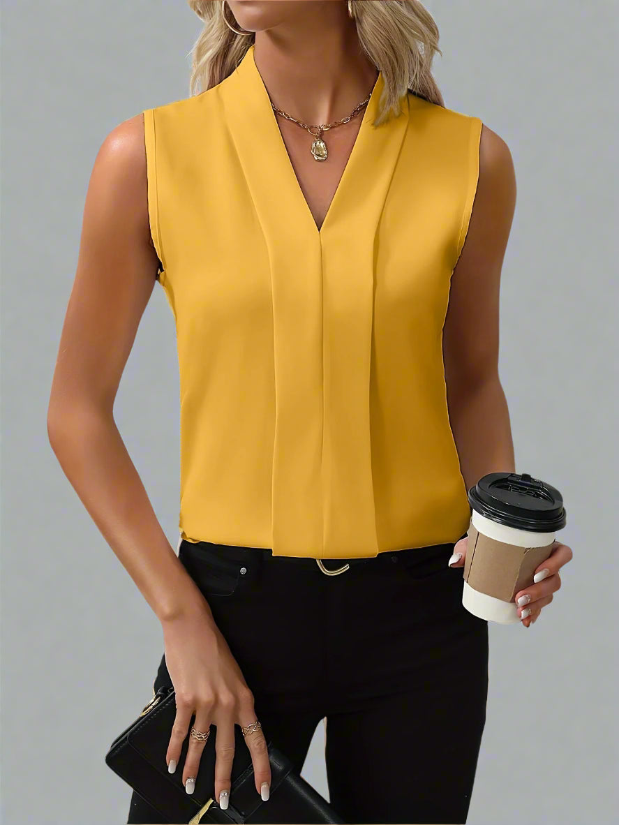 Rom - Dames mouwloze V-hals blouse