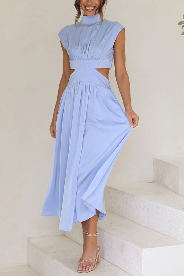 Quincy | Midi-Kleid mit Cut-Out und Taschen