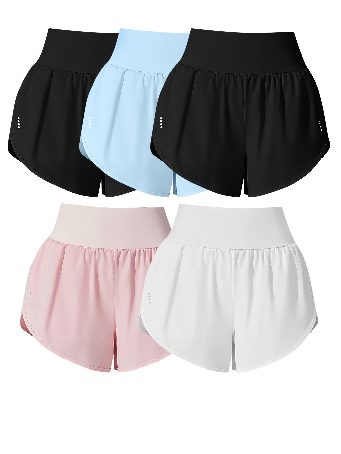 Dotted Comfort Damen Sport Shorts Set (5er Pack)