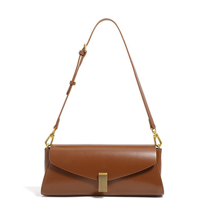 Dames schoudertas van imitatieleer met elegante metalen sluiting - Amandine