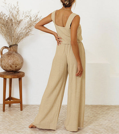 Rosea Set aus Minimalist Top und Hose mit weitem Bein