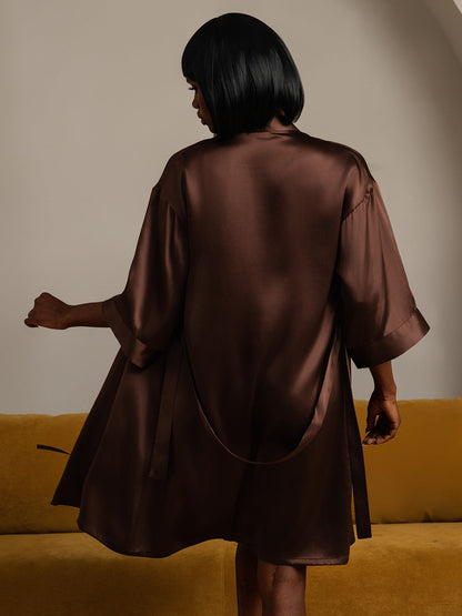Peignoir de Nuit Kimono Enveloppante en Pure Soie pour Femme