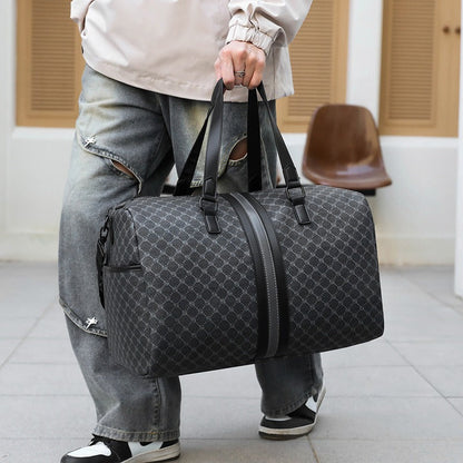 Sac de voyage à carreaux pour hommes avec double poignée renforcée - Mauro
