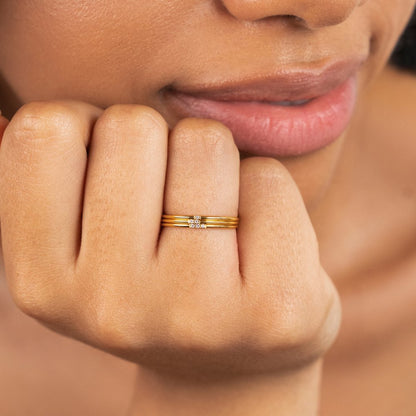 Eula gouden en kristallen ring