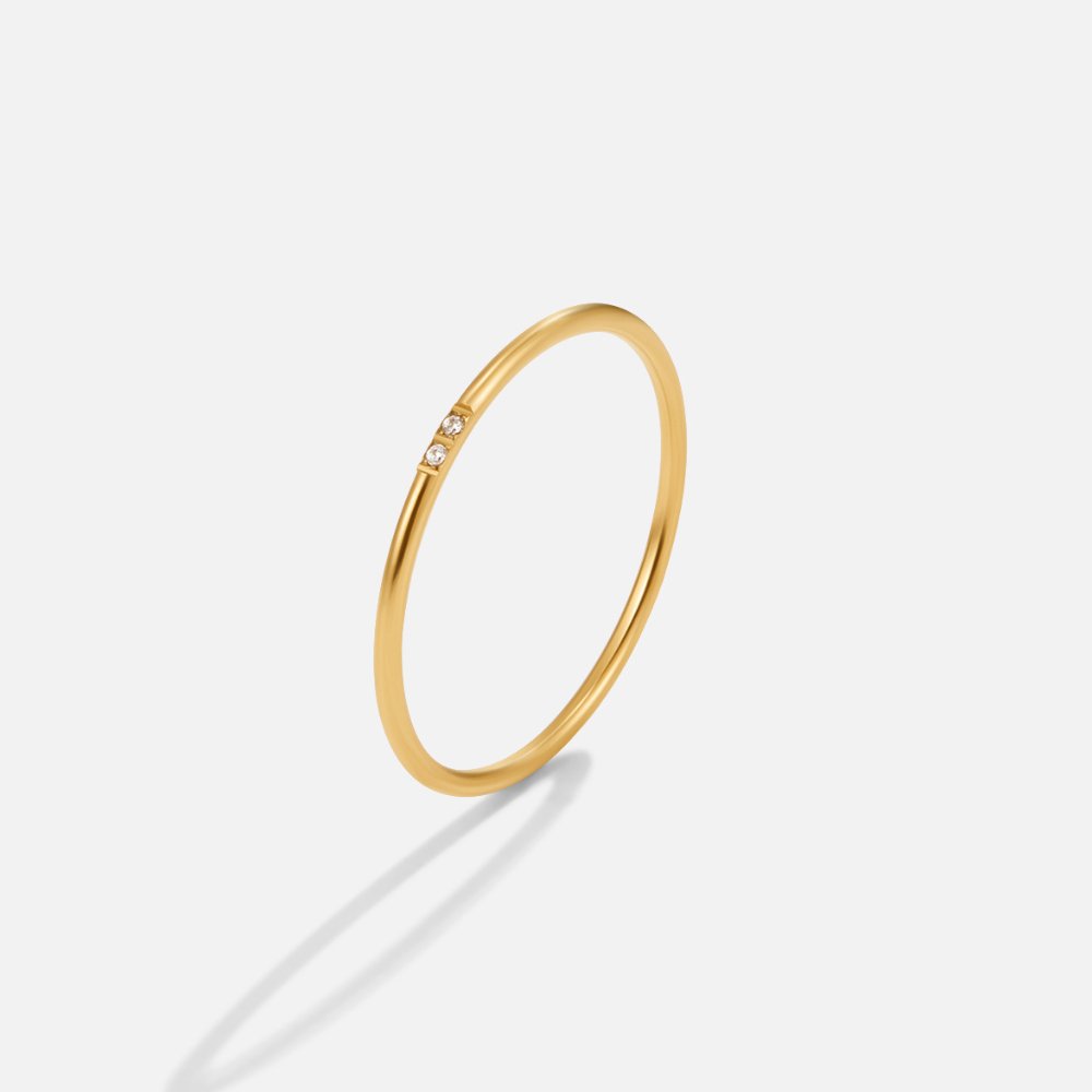 Eula gouden en kristallen ring