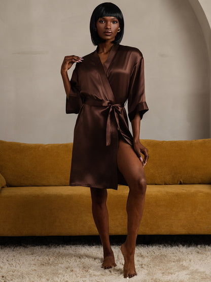 Peignoir de Nuit Kimono Enveloppante en Pure Soie pour Femme
