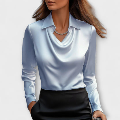 LA VENECIA | Elara™ – Drapierte Weiße Bluse