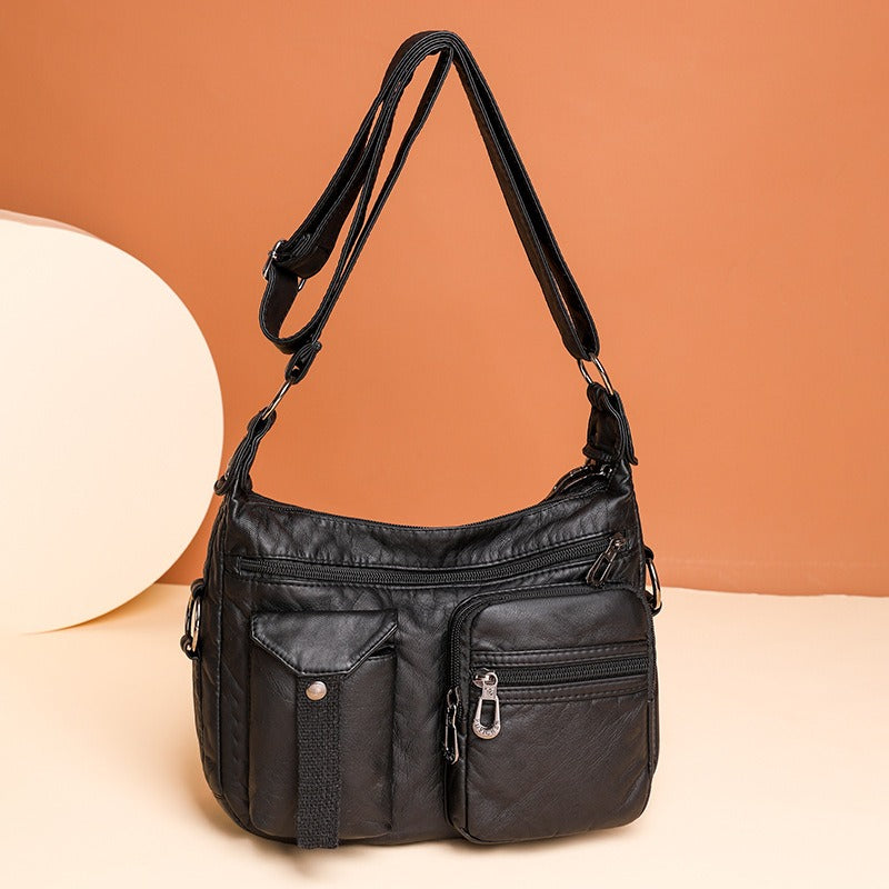 Dames crossbodytas, synthetisch leer, meerdere vakken, functioneel - Ángela