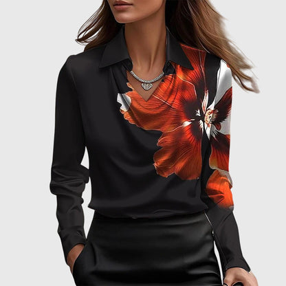 Nia™ – Elegante blouse met gedrapeerde halslijn voor een verfijnde alledaagse stijl