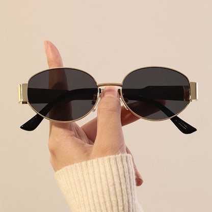 GLAM – Ovale roestvrijstalen bril met polariserende clip-on