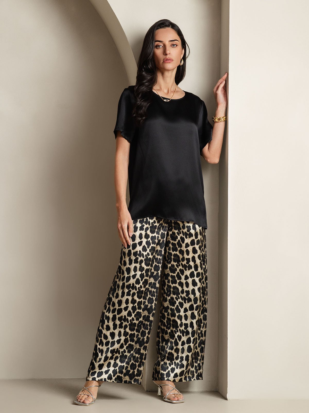 Soie Pure Pyjama Court À Manches Courtes Set