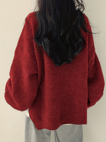 Pearline - Rundhals Pullover mit langen Ärmeln