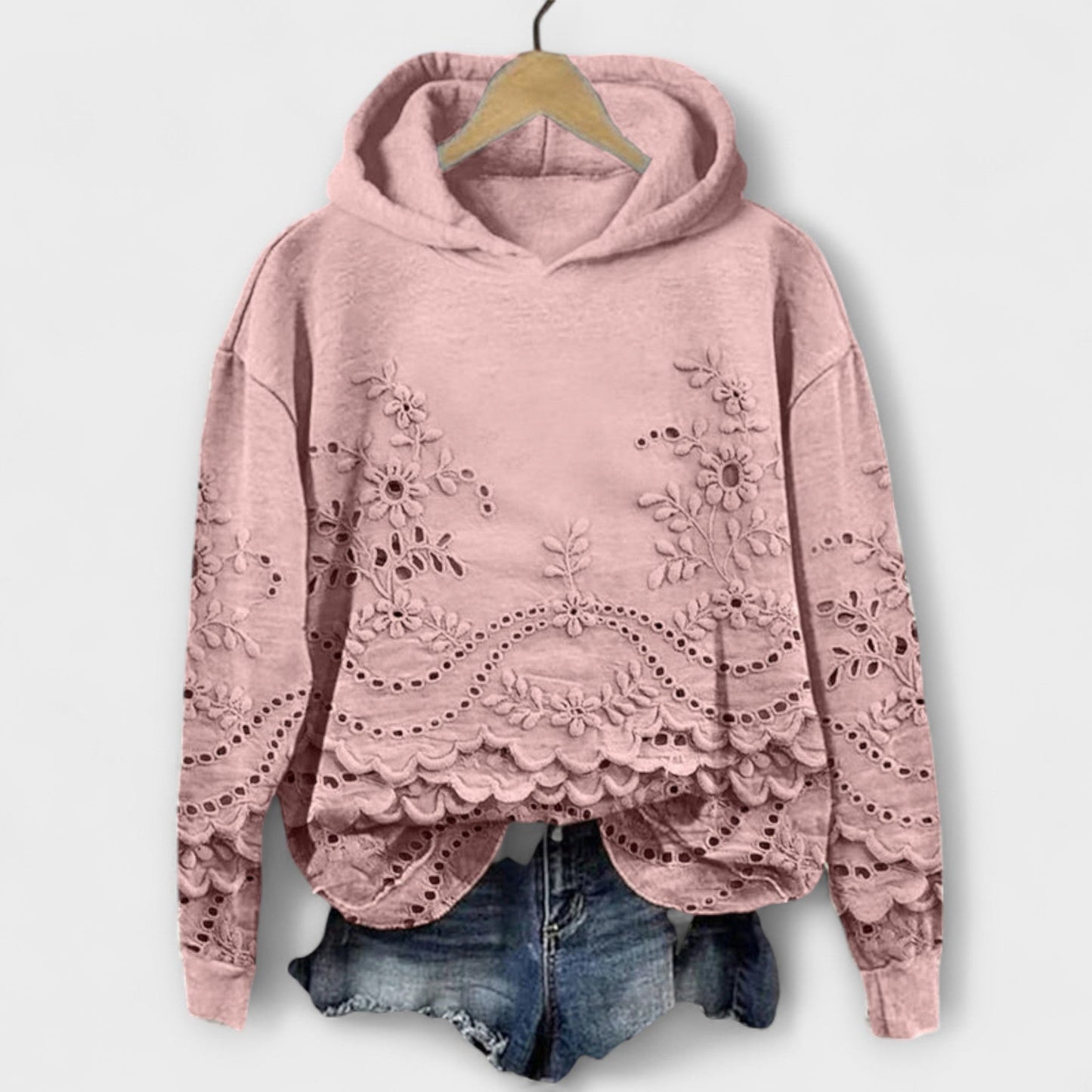 Grace – Vintage Kapuzen-Sweatshirt mit Blumenmuster