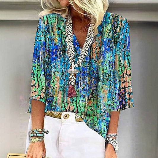 Vintage gekleurde blouse