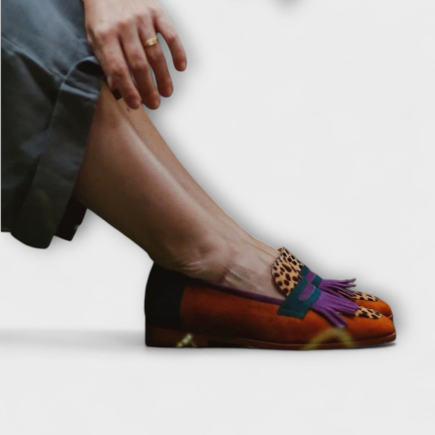 Fallon – Leopar Desenli Kahverengi Loafer