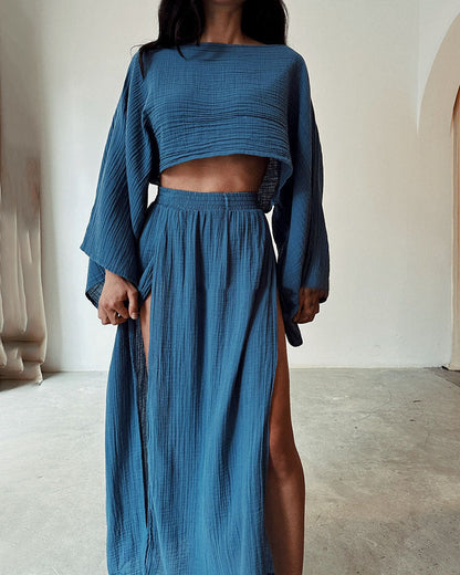 THARAH | Boho Crop Top en Maxi Rok Sets