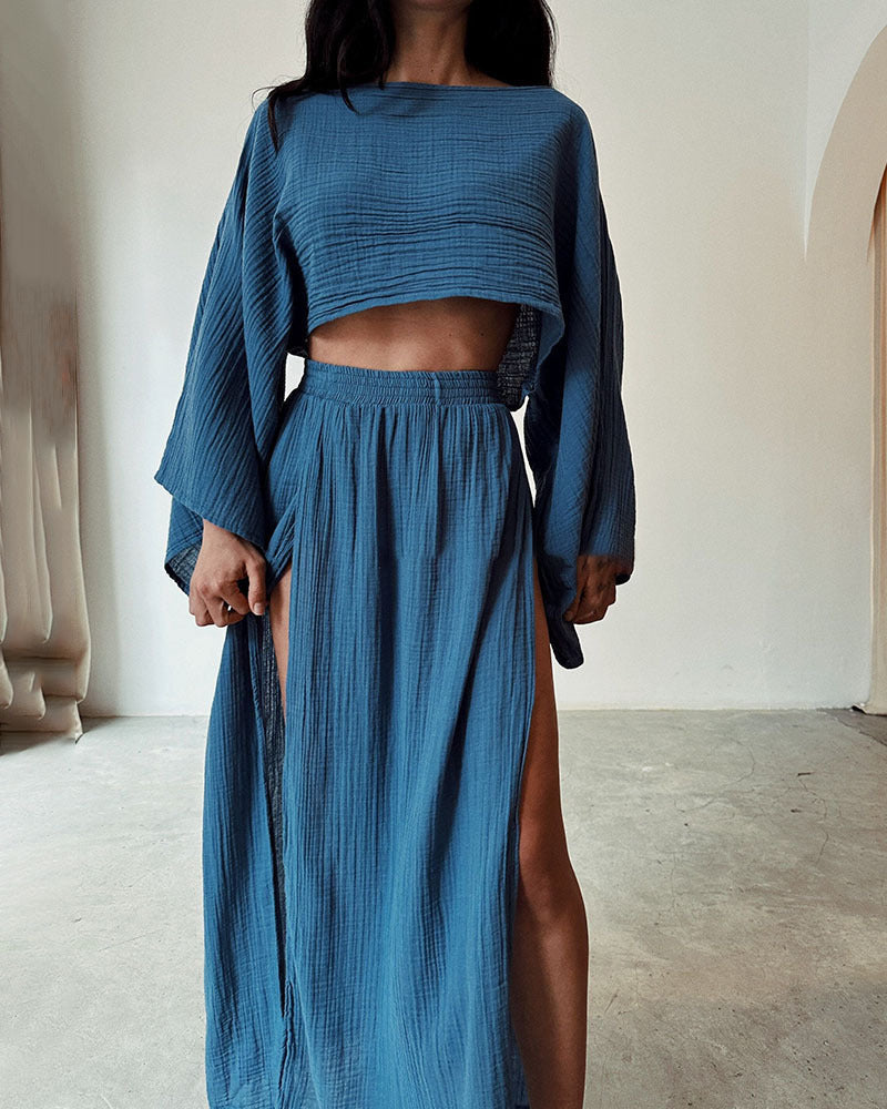 THARAH | Boho Crop Top en Maxi Rok Sets