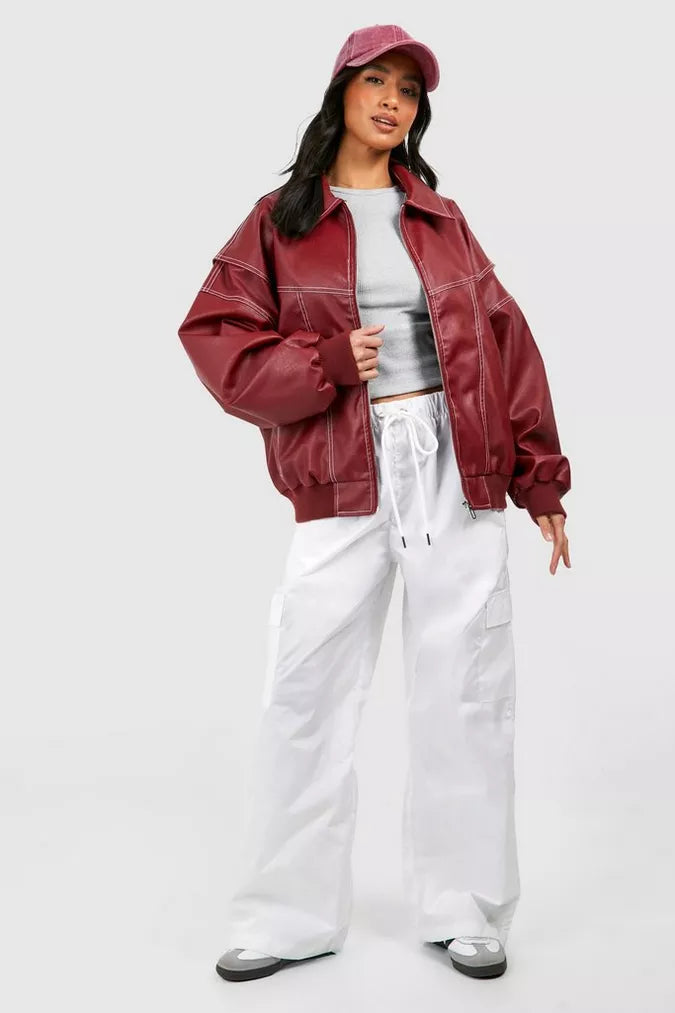 Brigitte - Trendy rode leren jas