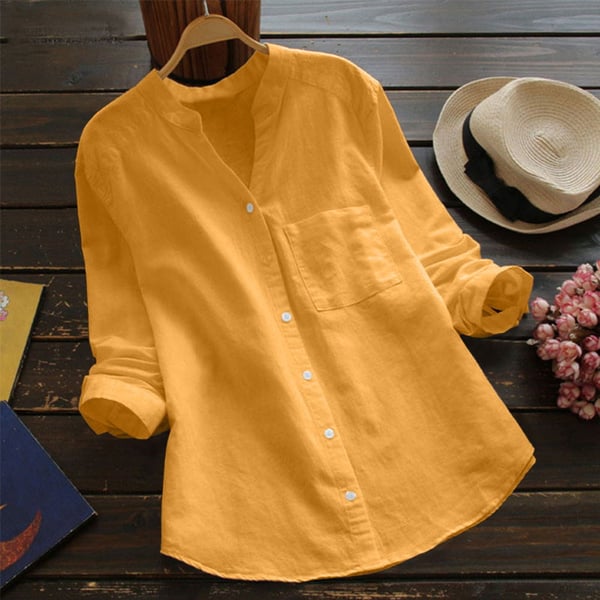Greta | Stijlvolle linnen blouse met lange mouwen