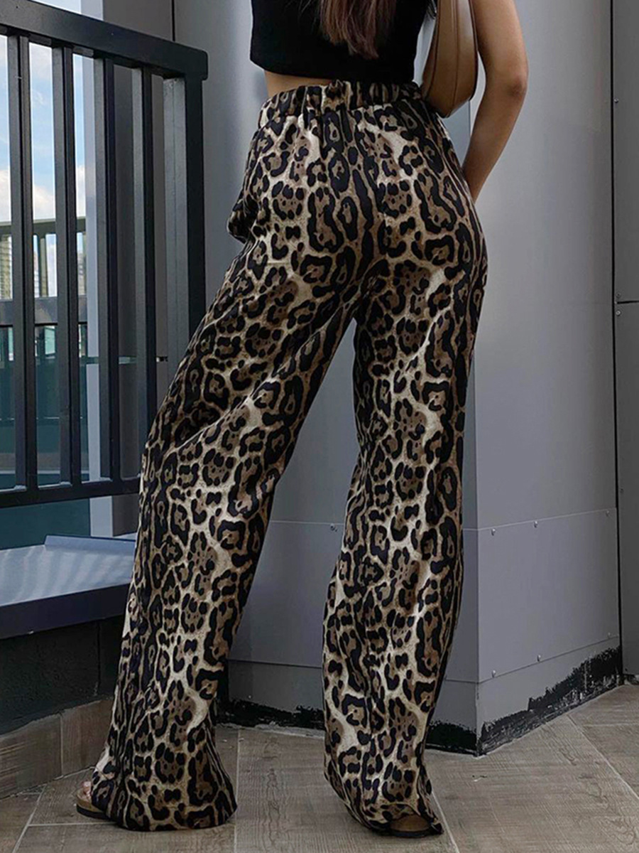 Rosea | Hose mit weitem Bein im Leopardenmuster