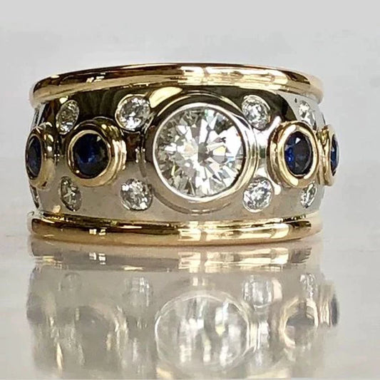 Vintage Goldinlay-Zirkonia Ring