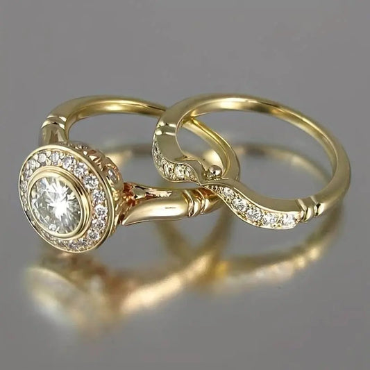 Vintage Gold- & Zirkonia-Ringset