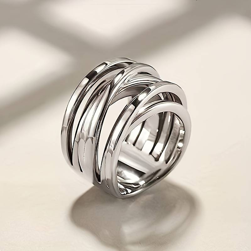 Bague Vintage en argent superposé