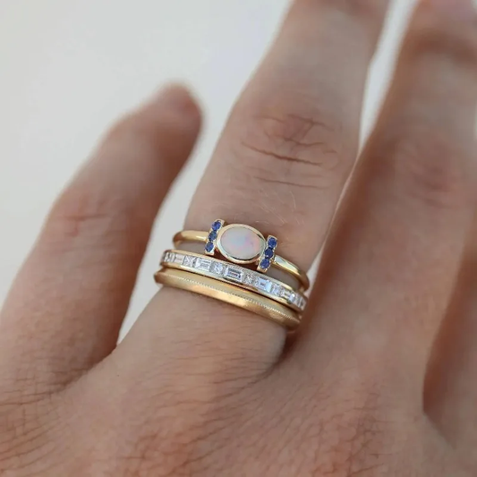 Oprah - Vintage Goldopal-Ringset