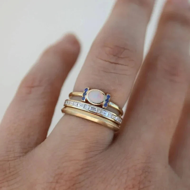 Iris™ | Vintage Opaal Ringen Set