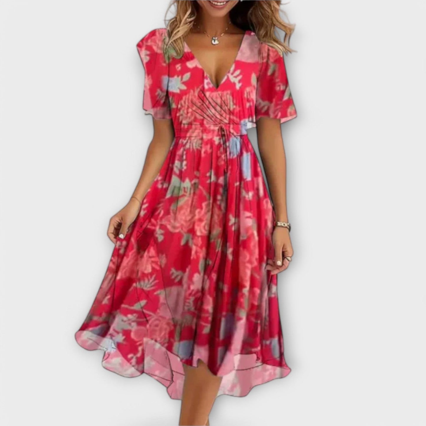 Annegret | Lässiges V-Ausschnitt-Kleid
