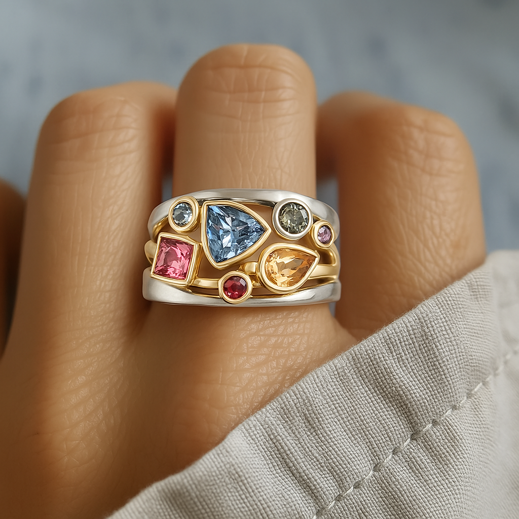 Vintage Bonte Zirkonia Ring