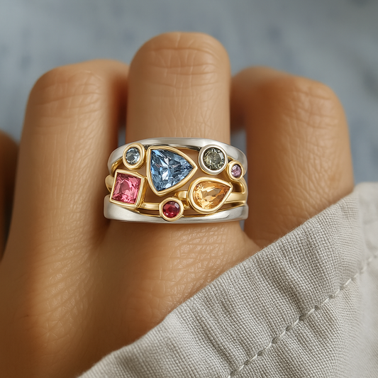 Vintage Bonte Zirkonia Ring