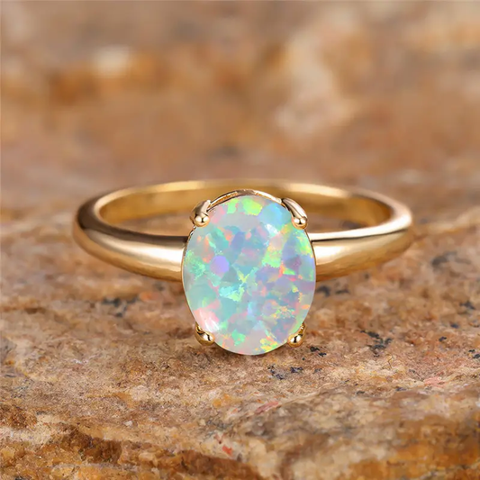 Bague vintage en opale d'or