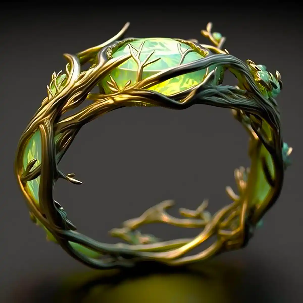Bague Nature Opale Verte