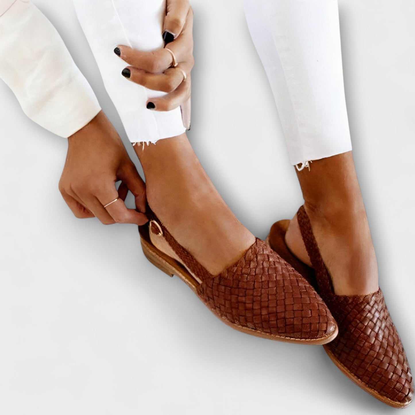 Emma - Gevlochten Leren Mocassins
