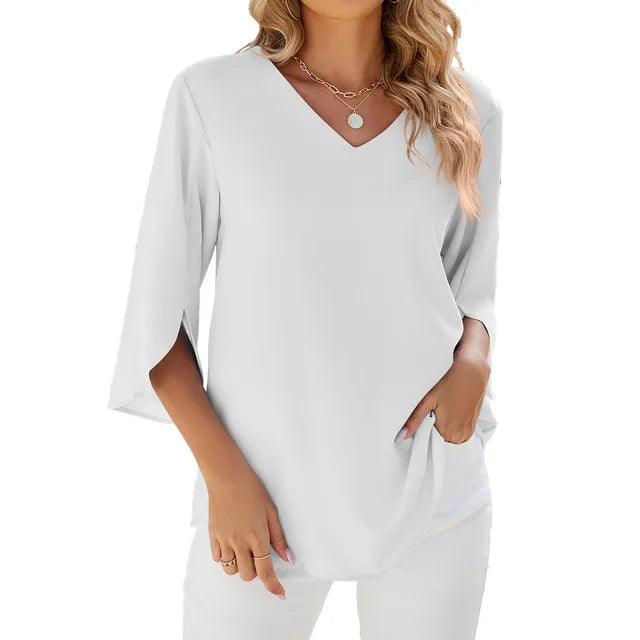 Cara™ | Blouse met V-hals