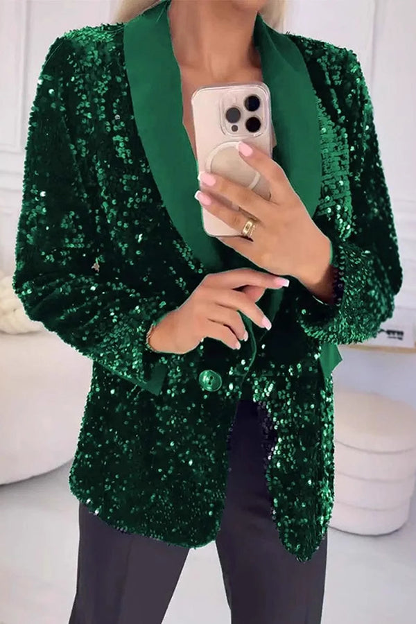 Liv – Glitzernder Pailletten-Blazer
