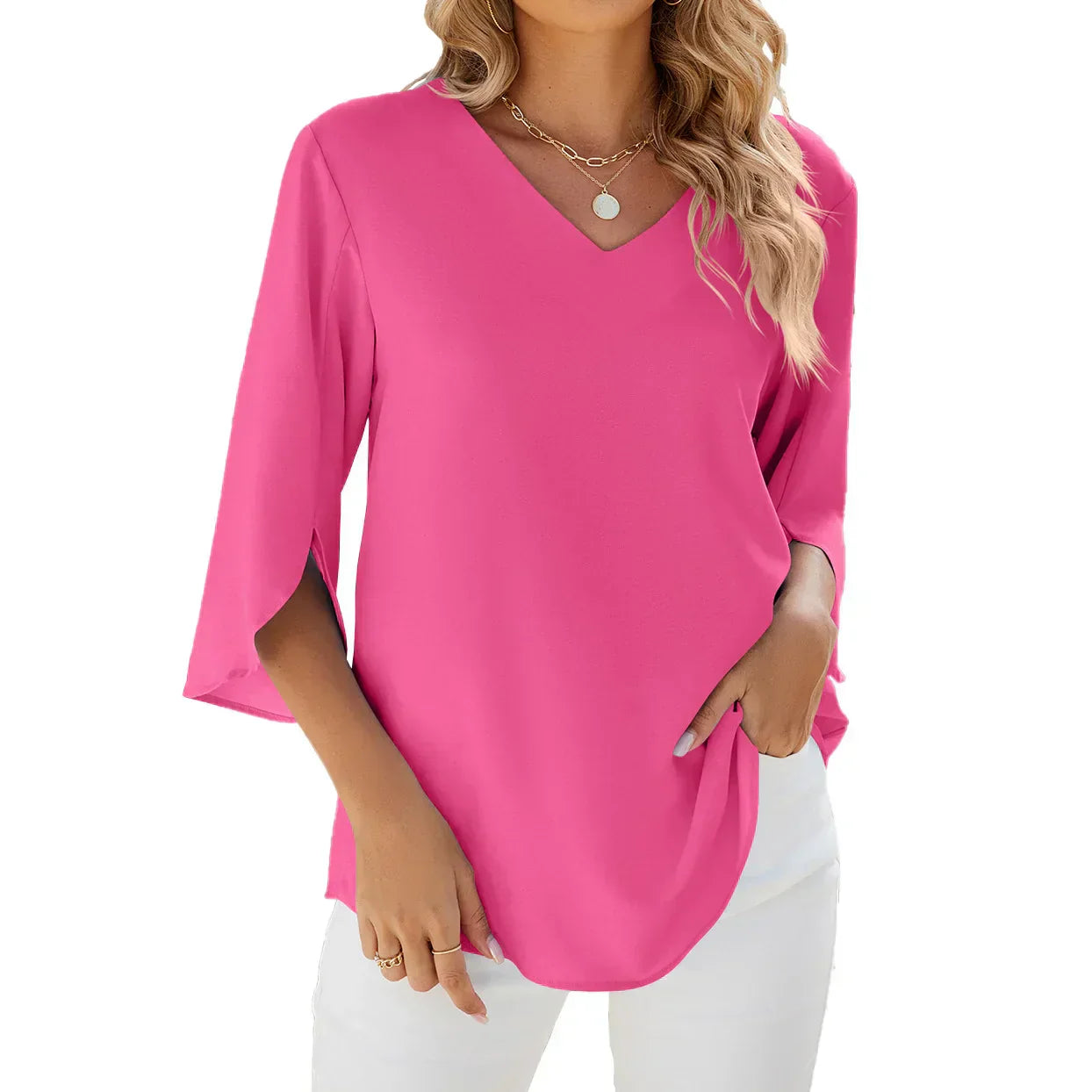Cara™ | Blouse met V-hals