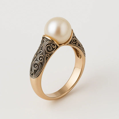 Vintage parel-gouden ring