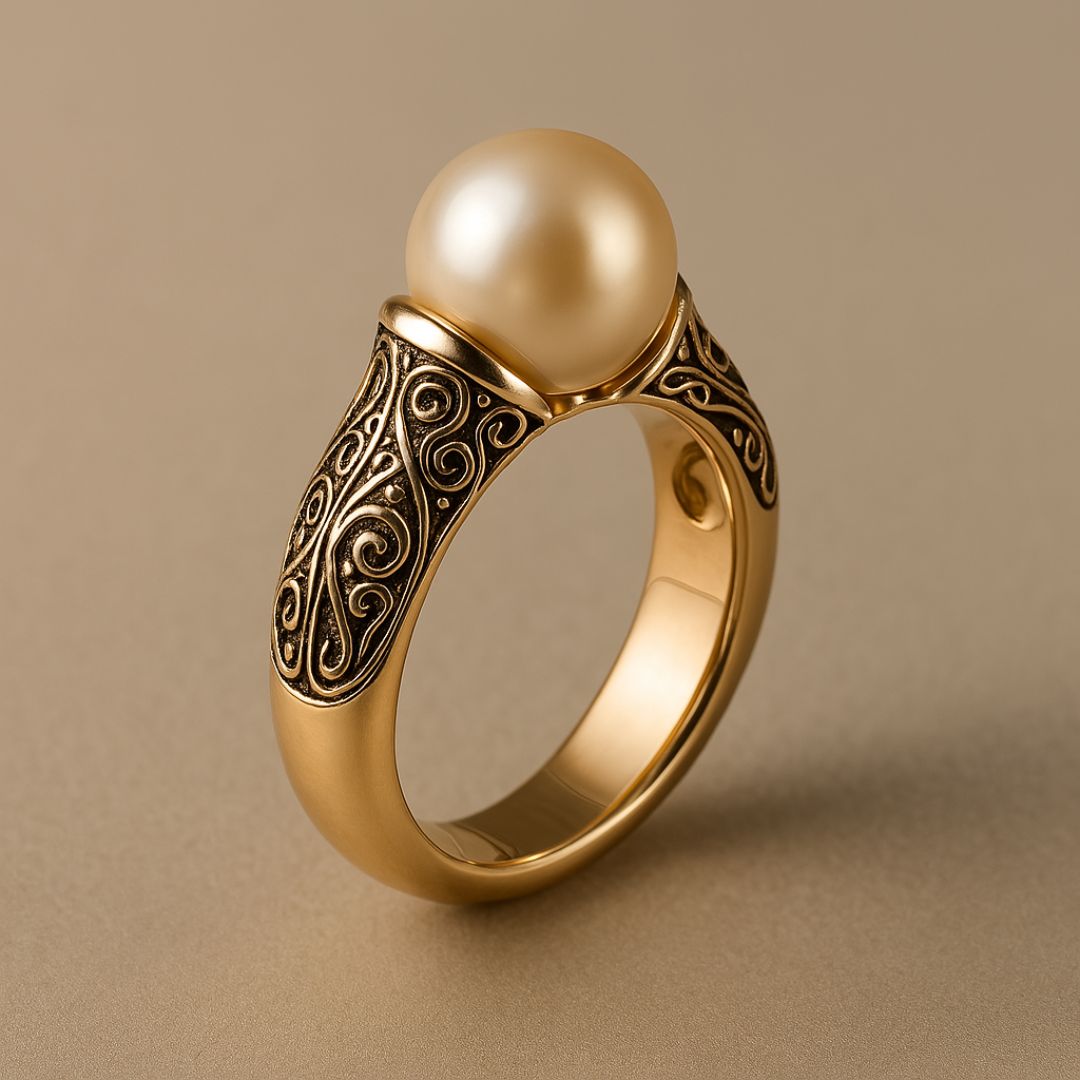 Vintage parel-gouden ring