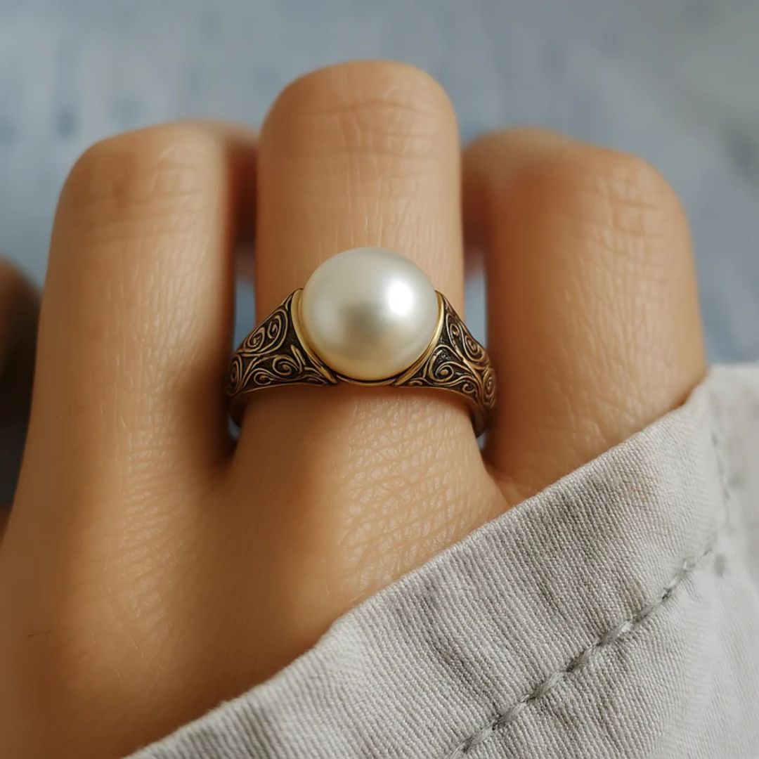 Vintage parel-gouden ring