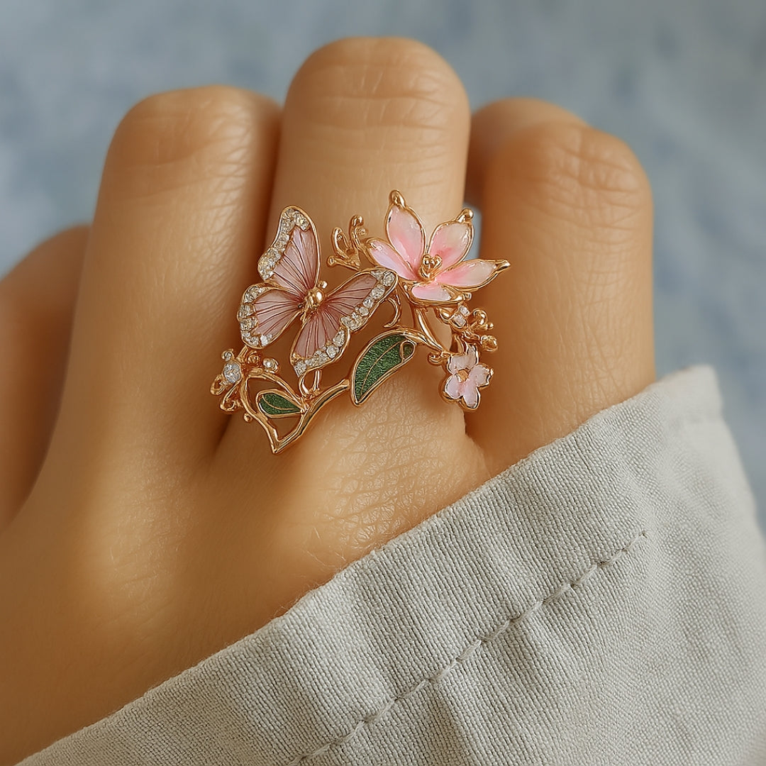Nature Bright Vlinder Zirkonia Ring