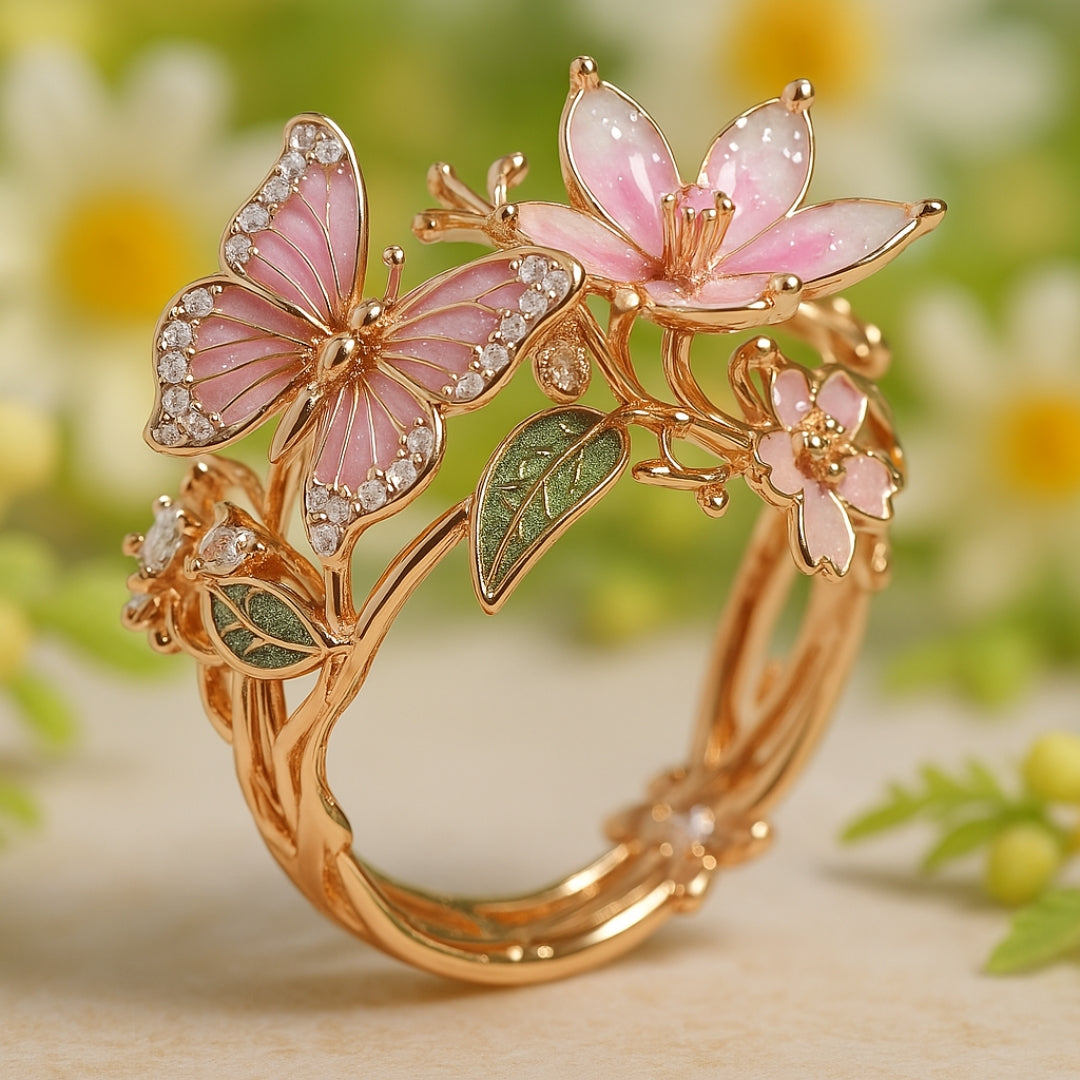 Nature Bright Vlinder Zirkonia Ring