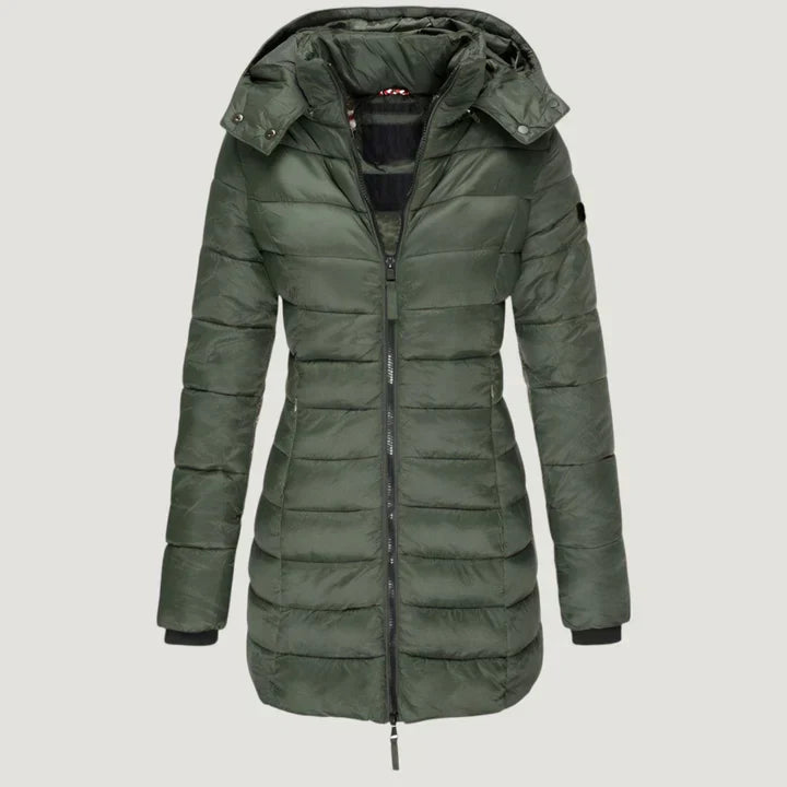 Astrid™ | Stijlvolle Gewatteerde Jas Met Capuchon