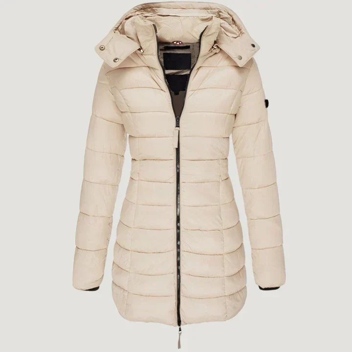 Astrid™ | Stijlvolle Gewatteerde Jas Met Capuchon