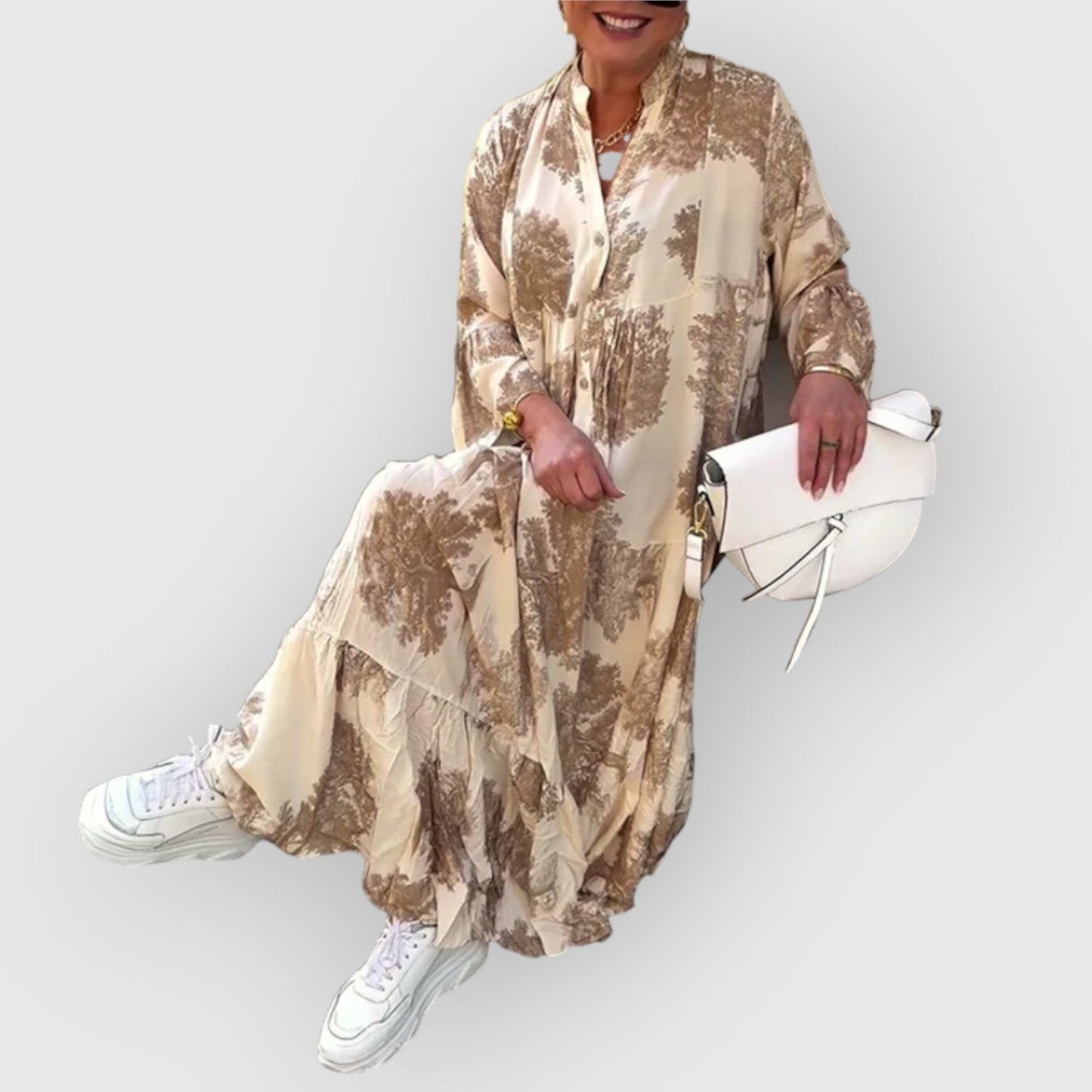Heather™ – Flatteuze bloemen maxi-jurk