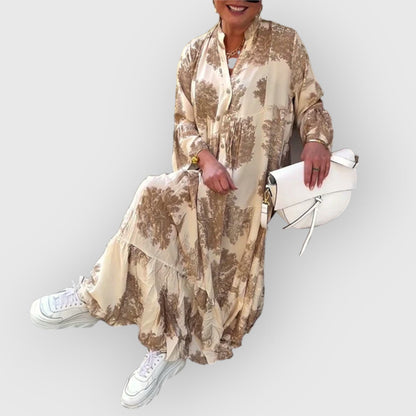 Heather™ – Flatteuze bloemen maxi-jurk