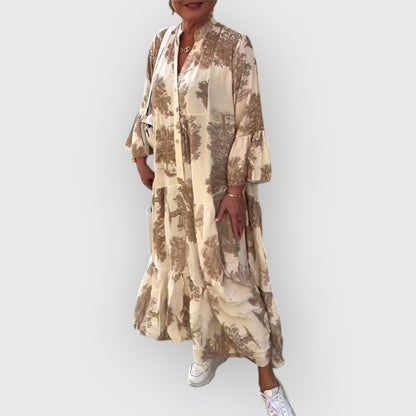 Heather™ – Flatteuze bloemen maxi-jurk