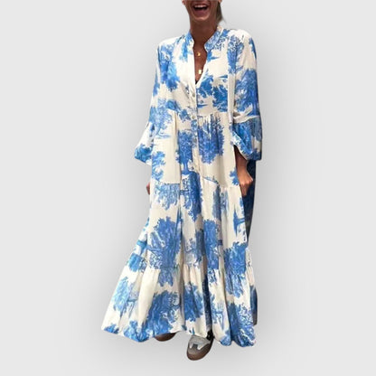 Heather™ – Flatteuze bloemen maxi-jurk