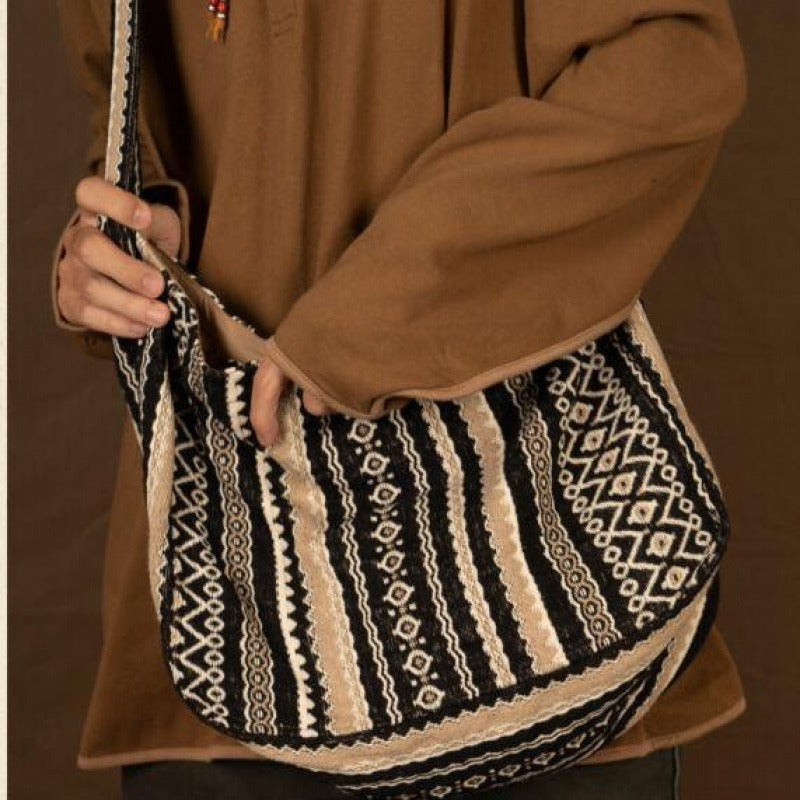 Dames vintage etnische jacquard geweven schoudertas - Mariana